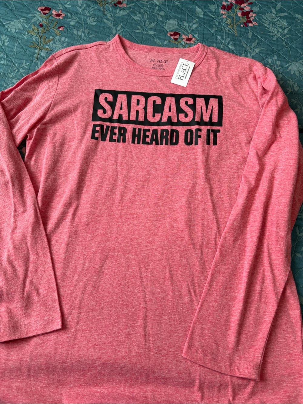The Children's Place Pink 'SARCASM EVER HEARD OF IT' Long Sleeve Tee